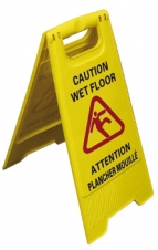 Bilingual wet floor sign